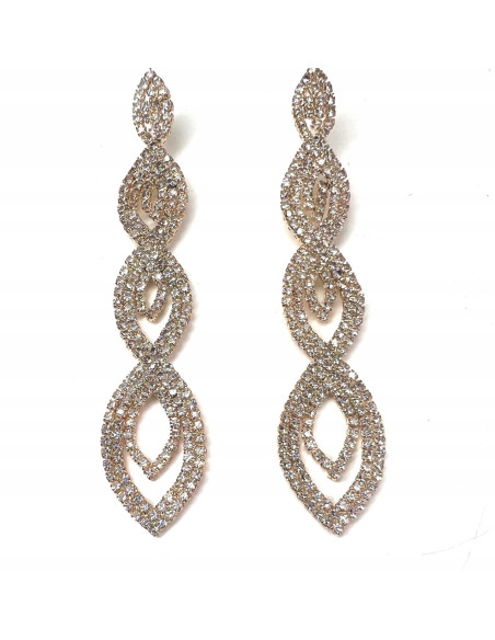 Kolczyki z cyrkoniami MAXI Lolita Accessories Złote Świecące cyrkonie