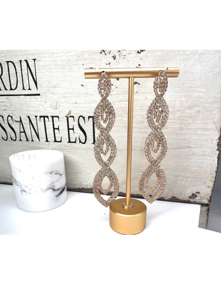 Kolczyki z cyrkoniami MAXI Lolita Accessories Złote Świecące cyrkonie