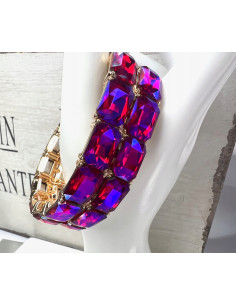 Bransoletka na rękę duże Kryształy Lolita Accessories FUKSJA 2