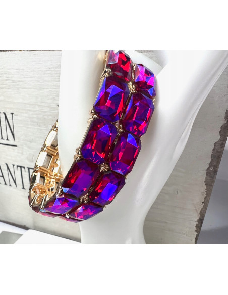 Bransoletka na rękę duże Kryształy Lolita Accessories FUKSJA