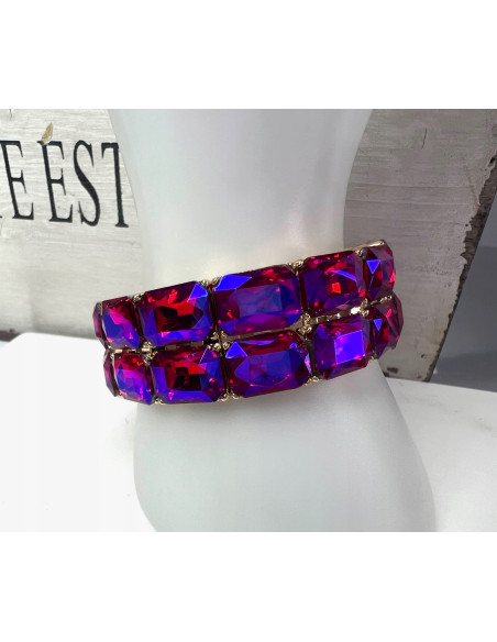 Bransoletka na rękę duże Kryształy Lolita Accessories FUKSJA