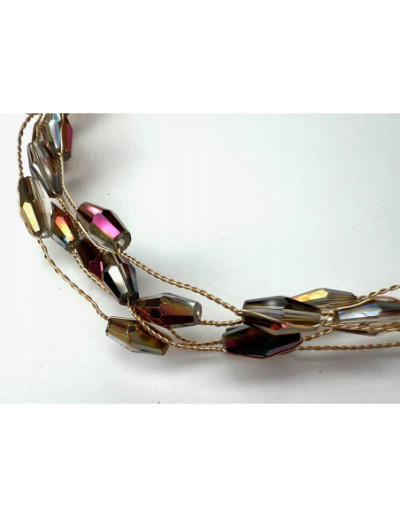 Bransoletka na rękę koraliki Lolita Accessories złoto - brązowa