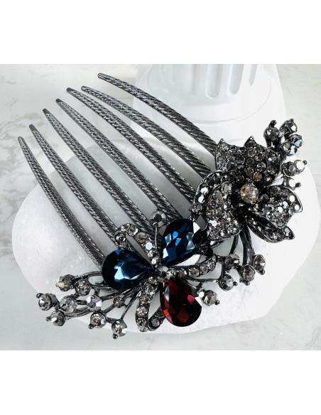 GRZEBIEŃ wsuwany do włosów wtykowy ozdobny diamenty Lolita Akcesoria