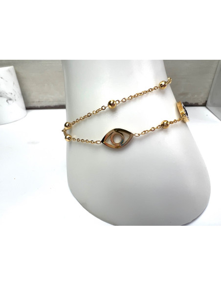 Bransoletka na rękę OKO PROROKA stal chirurgiczna Lolita Accessories złoty