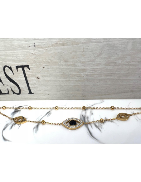 Bransoletka na rękę OKO PROROKA stal chirurgiczna Lolita Accessories złoty