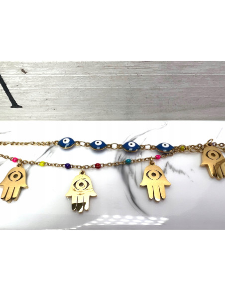 Bransoletka na rękę OKO PROROKA stal chirurgiczna Lolita Accessories złoty