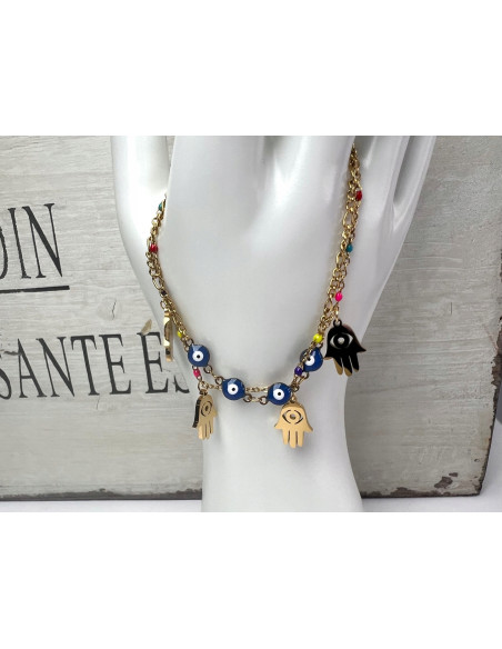 Bransoletka na rękę OKO PROROKA stal chirurgiczna Lolita Accessories złoty