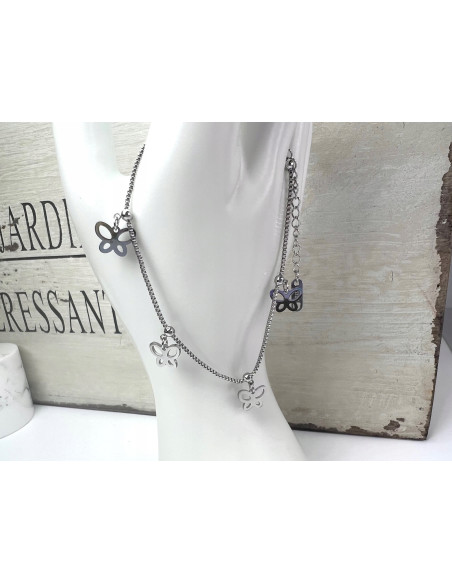 Bransoletka na Nogę ze stali chirurgicznej Lolita Accessories SREBRNA