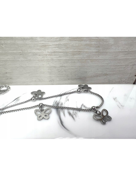 Bransoletka na Nogę ze stali chirurgicznej Lolita Accessories SREBRNA