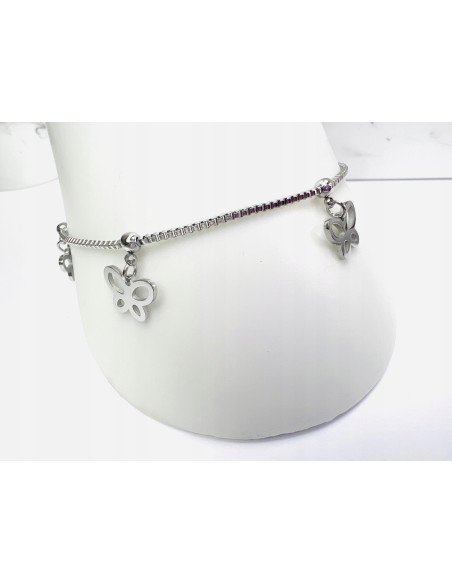 Bransoletka na Nogę ze stali chirurgicznej Lolita Accessories SREBRNA