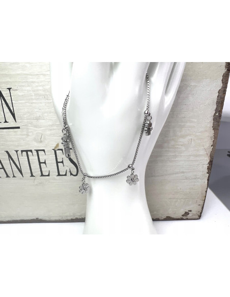 Bransoletka na Nogę ze stali chirurgicznej Lolita  Accessories SREBRNA