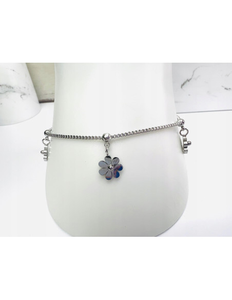 Bransoletka na Nogę ze stali chirurgicznej Lolita  Accessories SREBRNA