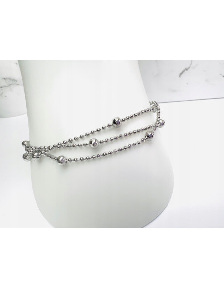 Bransoletka na Nogę ze stali chirurgicznej Lolita  Accessories SREBRNA