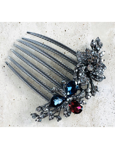 GRZEBIEŃ wsuwany do włosów wtykowy ozdobny diamenty Lolita Akcesoria