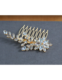 GRZEBIEŃ wsuwany do włosów wtykowy ozdobny diamenty złoty... 2