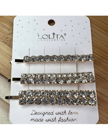 Wsuwki z cyrkoniami zestaw 3 sztuki złote...