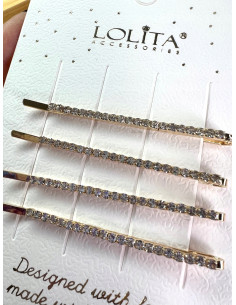 Wsuwki z cyrkoniami zestaw 4 sztuki złote Lolita Accessories 2