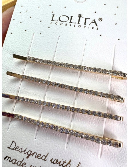 Wsuwki z cyrkoniami zestaw 4 sztuki złote Lolita Accessories