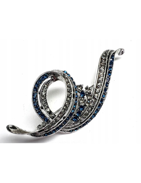Klasyczna Broszka "Faworek" stare srebro z niebieskim Lolita Accessories