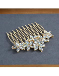 GRZEBIEŃ wsuwany do włosów wtykowy ozdobny diamenty złoty...