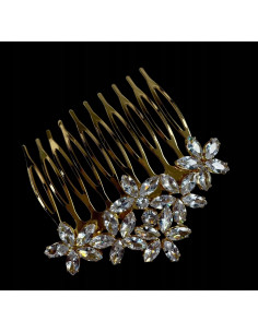 GRZEBIEŃ wsuwany do włosów wtykowy ozdobny diamenty złoty... 2