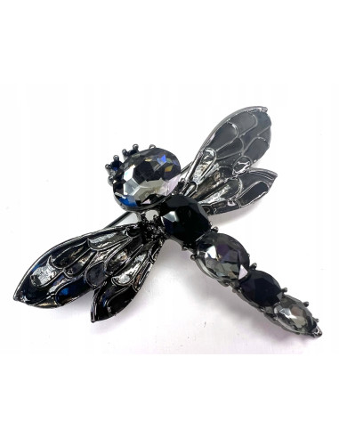 Broszka Brosza Ważka z kamieniami Lolita Accessories grafitowy