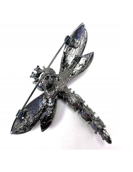 Broszka Brosza Ważka z kamieniami Lolita Accessories grafitowy