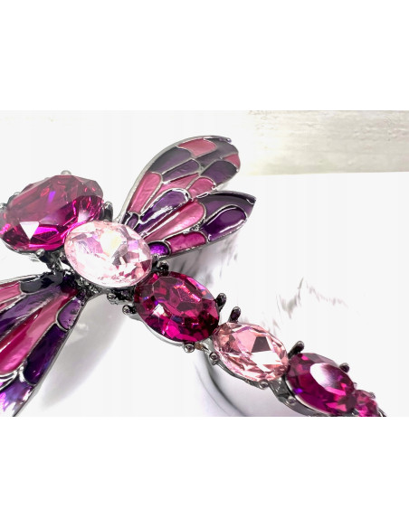 Broszka Brosza Ważka z kamieniami Lolita Accessories odcienie różu