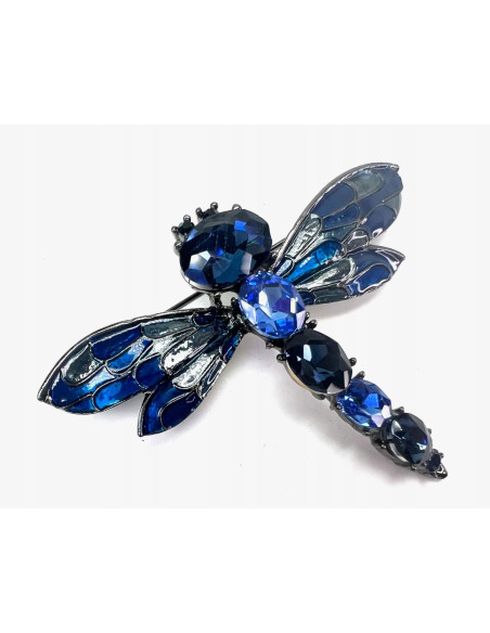 Broszka Brosza Ważka z kamieniami Lolita Accessories odcienie niebieskiego