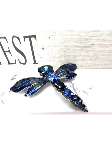 Broszka Brosza Ważka z kamieniami Lolita Accessories odcienie niebieskiego