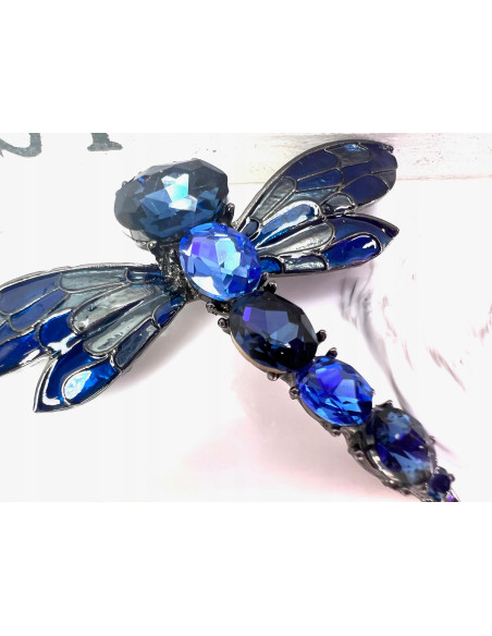 Broszka Brosza Ważka z kamieniami Lolita Accessories odcienie niebieskiego