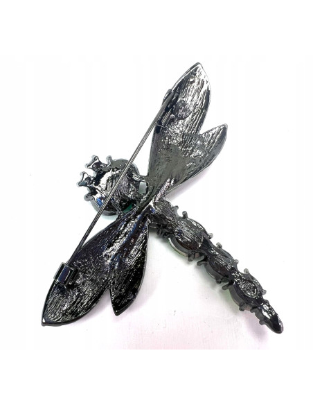 Broszka Brosza Ważka z kamieniami Lolita Accessories odcienie zieleni