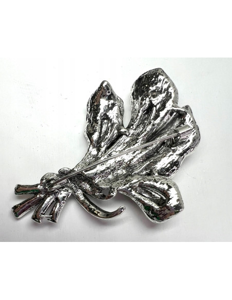 Klasyczna Broszka Brosza stare srebro Lolita Accessories Crystal AB