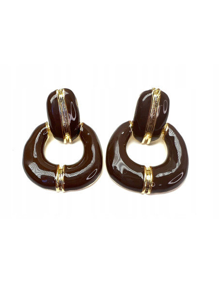 Kolczyki Srebrny sztyft 925 Lolita Accessories Natura czekoladowy