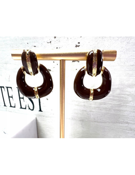 Kolczyki Srebrny sztyft 925 Lolita Accessories Natura czekoladowy