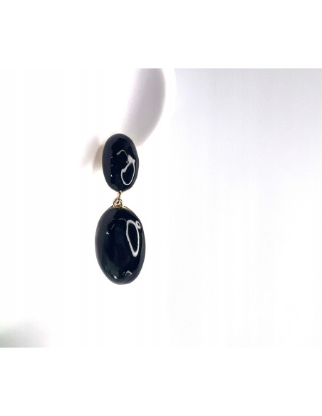 Kolczyki Wiszące Srebrny sztyft 925 Lolita Accessories Natura czarny