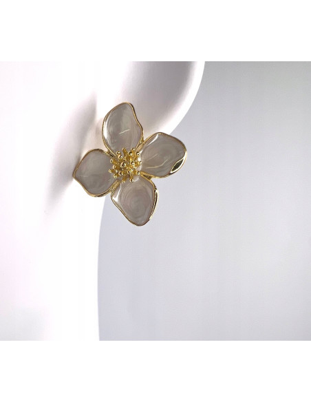 Pozłacane Kolczyki Kwiatek Srebrny sztyft 925 Lolita Accessories Kwiaty