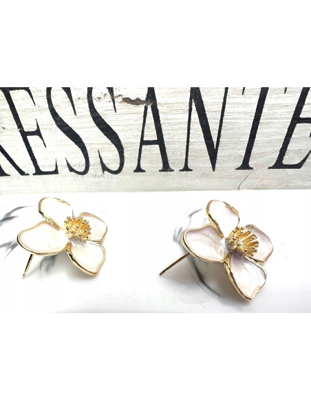 Pozłacane Kolczyki Kwiatek Srebrny sztyft 925 Lolita Accessories Kwiaty