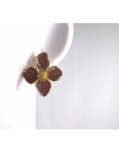 Pozłacane Kolczyki Kwiatek Srebrny sztyft 925 Lolita...