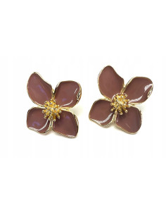 Pozłacane Kolczyki Kwiatek Srebrny sztyft 925 Lolita... 2