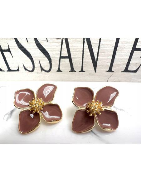 Pozłacane Kolczyki Kwiatek Srebrny sztyft 925 Lolita Accessories Kwiaty