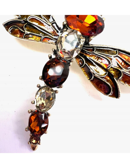 Broszka Brosza Ważka z kamieniami Lolita Accessories odcienie brązu