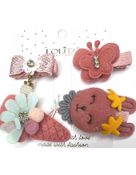 Spinki dla dziecka dziewczynki Lolita Accessories wielokolorowy Zestaw