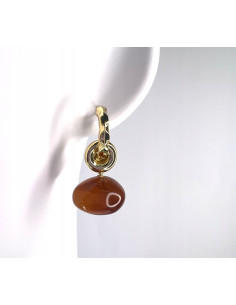 Kolczyki sztuczny bursztyn Srebrny sztyft 925 Lolita... 2