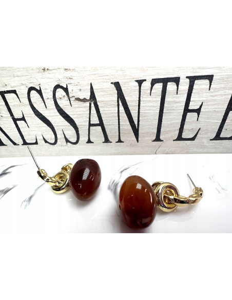 Kolczyki sztuczny bursztyn Srebrny sztyft 925 Lolita Accessories