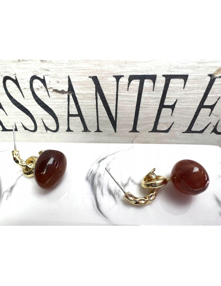 Kolczyki sztuczny bursztyn Srebrny sztyft 925 Lolita Accessories