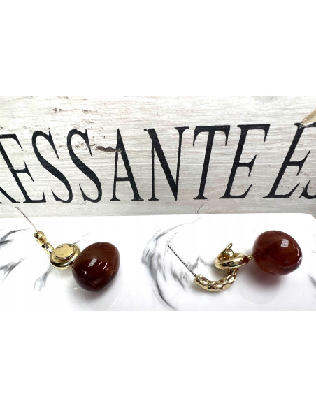 Kolczyki sztuczny bursztyn Srebrny sztyft 925 Lolita Accessories