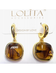 Kolczyki sztuczny bursztyn Srebrny sztyft 925 Lolita...