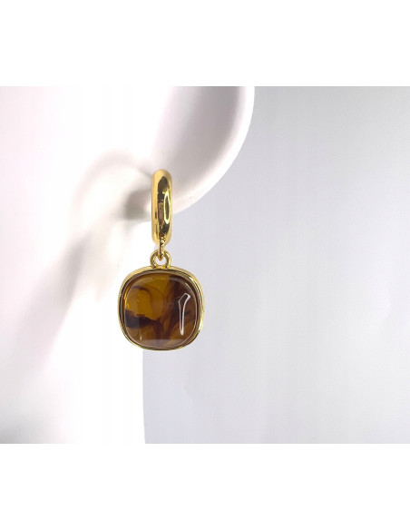 Kolczyki sztuczny bursztyn Srebrny sztyft 925 Lolita Accessories