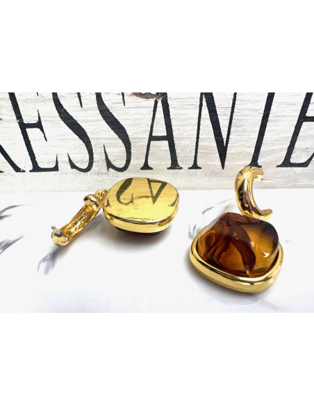 Kolczyki sztuczny bursztyn Srebrny sztyft 925 Lolita Accessories